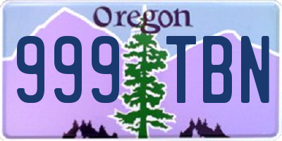 OR license plate 999TBN