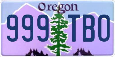 OR license plate 999TBO