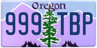 OR license plate 999TBP