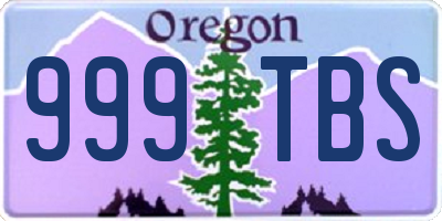 OR license plate 999TBS