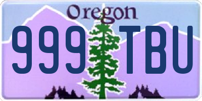 OR license plate 999TBU