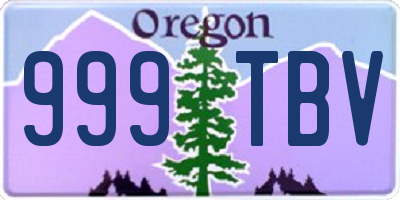 OR license plate 999TBV