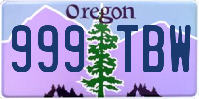 OR license plate 999TBW