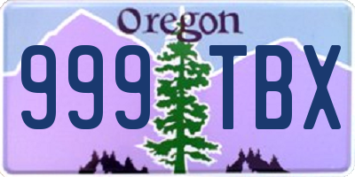 OR license plate 999TBX