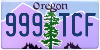 OR license plate 999TCF