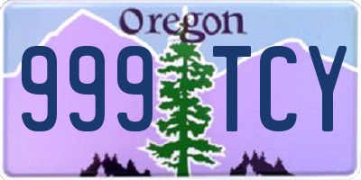 OR license plate 999TCY