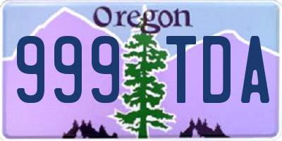 OR license plate 999TDA