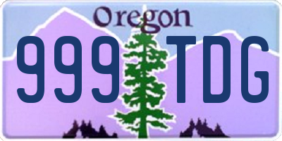 OR license plate 999TDG