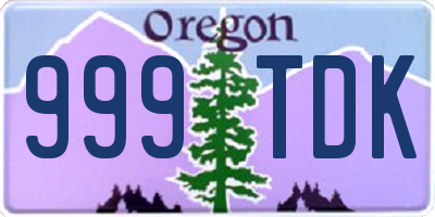 OR license plate 999TDK