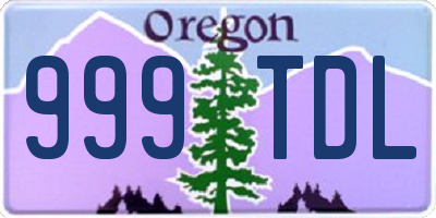 OR license plate 999TDL