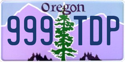 OR license plate 999TDP