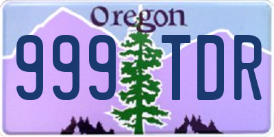 OR license plate 999TDR