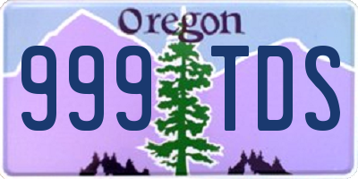 OR license plate 999TDS