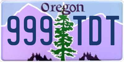 OR license plate 999TDT