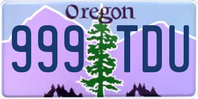 OR license plate 999TDU