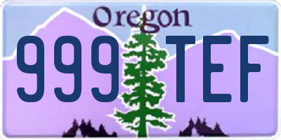 OR license plate 999TEF