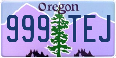 OR license plate 999TEJ