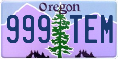 OR license plate 999TEM