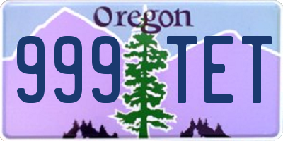 OR license plate 999TET