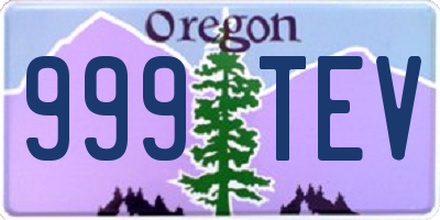 OR license plate 999TEV