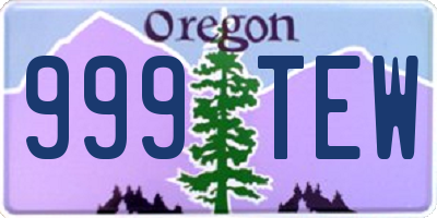 OR license plate 999TEW