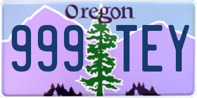 OR license plate 999TEY