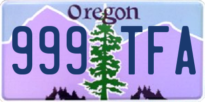 OR license plate 999TFA