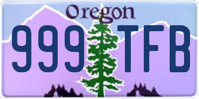 OR license plate 999TFB