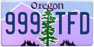 OR license plate 999TFD