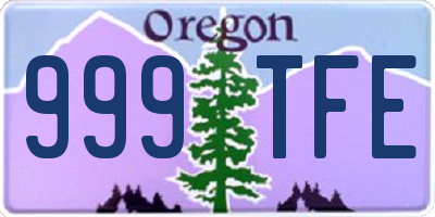 OR license plate 999TFE