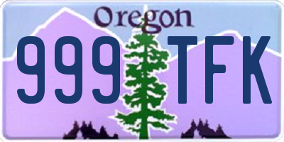 OR license plate 999TFK