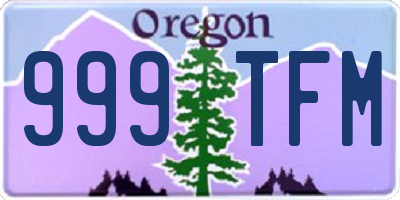 OR license plate 999TFM