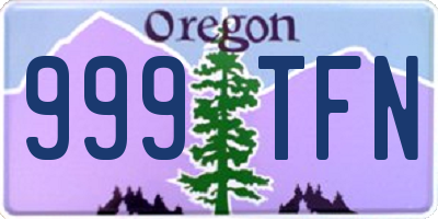 OR license plate 999TFN