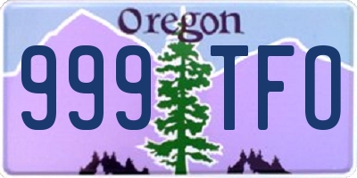 OR license plate 999TFO