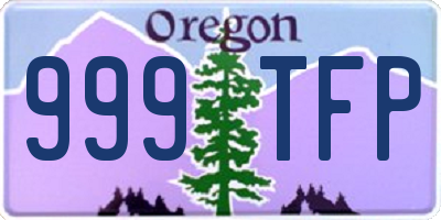 OR license plate 999TFP