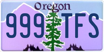 OR license plate 999TFS