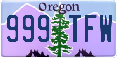 OR license plate 999TFW