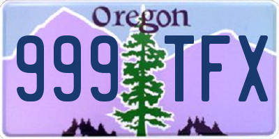 OR license plate 999TFX