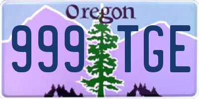 OR license plate 999TGE