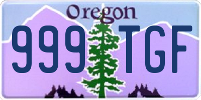 OR license plate 999TGF