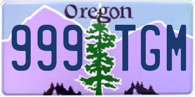 OR license plate 999TGM