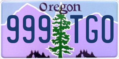 OR license plate 999TGO