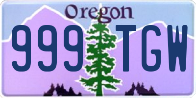 OR license plate 999TGW