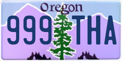 OR license plate 999THA