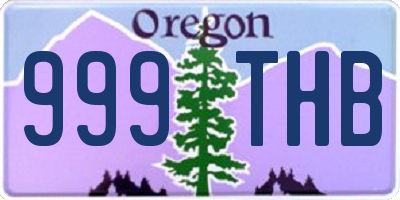 OR license plate 999THB