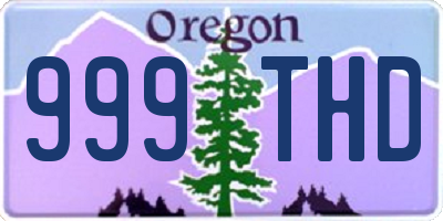 OR license plate 999THD