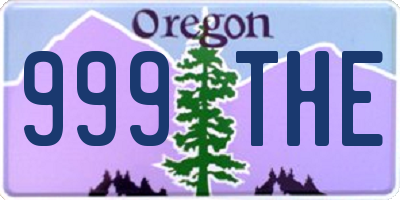 OR license plate 999THE