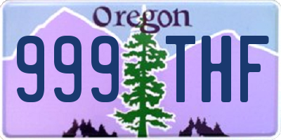 OR license plate 999THF