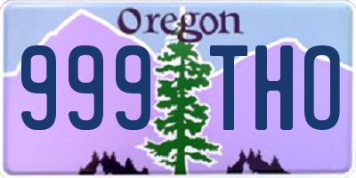 OR license plate 999THO