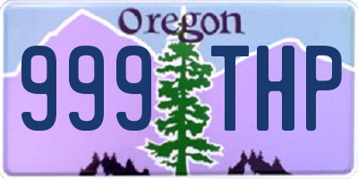 OR license plate 999THP